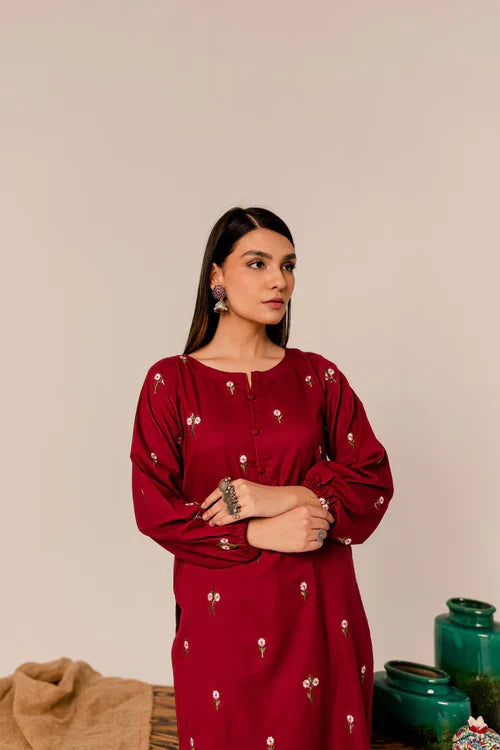 2PC Summer Lawn Embroidered Dress